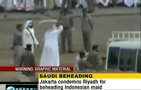 Watch video! Saudi Arabia - Beheading Indonesian maid